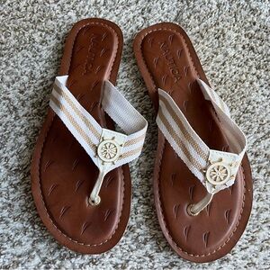 EUC Women's Nautica Leather & Canvas Sandals size 9